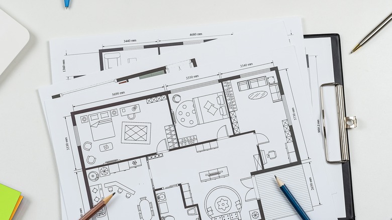 Sơ đồ mặt bằng của Jouse với cách bố trí đồ nội thất trong khay nhớ tạm