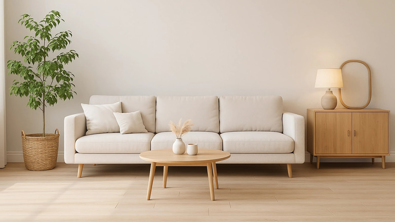 Đồ nội thất tối giản trong phòng